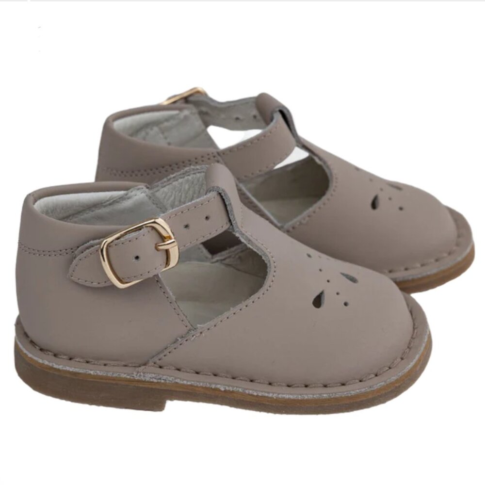 Solecto / Hopscotch Beige Nubuk T-Strap Shoes - Size 24 - Brand New